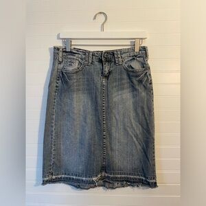 Y2K Vintage Industrial Cotton Denim Skirt